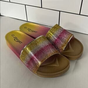 NIB Super Jack Boutique Bling Rhinestone Fashion Slides Women’s Size 11